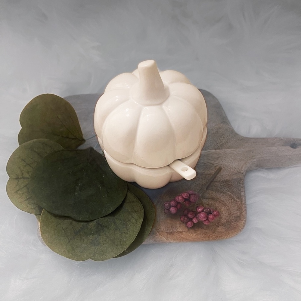 ✂️Target bullseye Fall Mini ceramic pumpkin with spoon